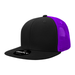 Decky 1052 Blank 6 Panel Trucker Hat, Flat Bill Snapback - 1052