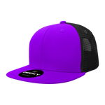 Decky 1052 Blank 6 Panel Trucker Hat, Flat Bill Snapback - 1052