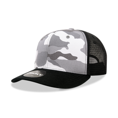 Decky 1054 Camo Curve Bill Trucker Hat, 6 Panel Camo Trucker Cap - CASE Pricing -