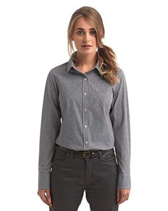 Artisan Collection by Reprime RP320 Women's Microcheck Gingham Cotton Shirt -