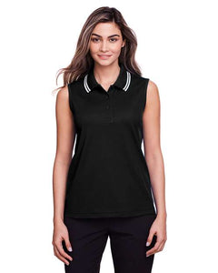Devon & Jones DG20SW Women's CrownLux Performance® Plaited Tipped Sleeveless Polo -