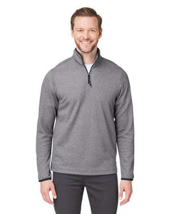 CORE365 CE73 Men's Venture Heathered Stripe Quarter-Zip Pullover -