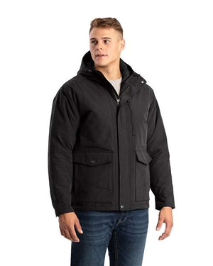 Berne Apparel HJ67 Men's Highland Quilt-Lined Micro-Duck Hooded Jacket -