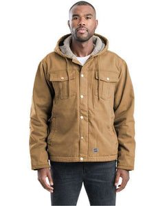 Berne Apparel HJ57 Men's Vintage Washed Sherpa-Lined Hooded Jacket -