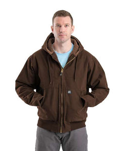 Berne Apparel HJ317 Men's Highland Flex180® Washed Duck Hooded Work Jacket -