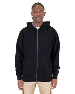 Shaka Wear SHGDZ Unisex Max Heavy Fleece Garment-Dyed Double-Zip Hooded Sweatshirt -