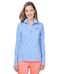 vineyard vines K002521 Women's Microstripe Sankaty Half-Zip Pullover -