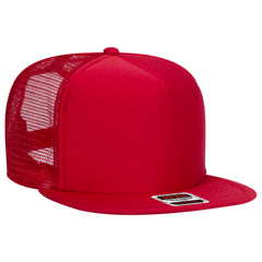 Otto 132-1037 5-Panel High Crown Foam Trucker Flat Bill Hat, Snapback - 132-1037 -
