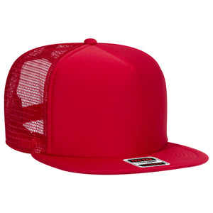 Otto 5-Panel High Crown Foam Trucker Flat Bill Hat, Snapback - 132-1037 -