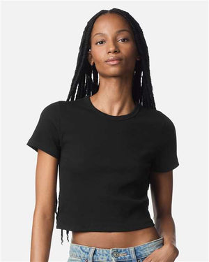 American Apparel BR210 Women's Baby Rib Cropped Tee -