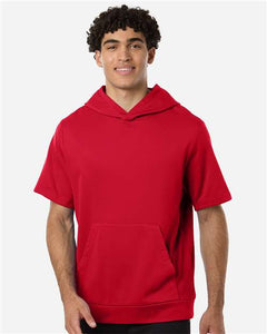 Team 365 TT404 Unisex Squad Tech Fleece Hooded Short-Sleeve Sweatshirt -