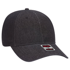 Otto 18-204 6 Panel Low Profile Dad Hat, Garment Washed Pigment Dyed Denim -