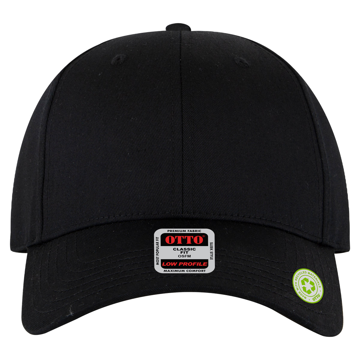 OTTO Cap 19-6 Panel Low Profile Style Baseball Cap, Recycled Hat