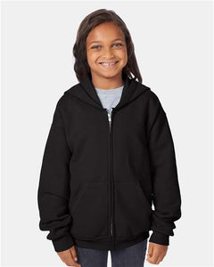 Hanes P480 Youth EcoSmart® Full-Zip Hooded Sweatshirt -
