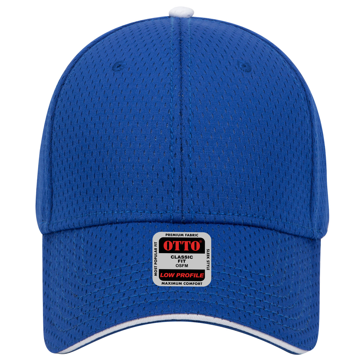 Otto 6 Panel Low Profile Baseball Cap, Polyester Pro Mesh Sandwich