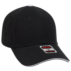 Otto 6 Panel Low Pro Baseball Cap, Brushed Cotton Twill Sandwich Visor Hat - 23-370 -