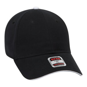 Otto 6 Panel Low Profile Baseball Cap, Brushed Cotton Twill Sandwich Visor Hat - 23-430 -