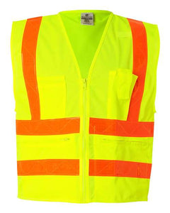 Kishigo 1197-1198 Unisex Prismatic Hydrowick-Lite Multi Zipper Vest -