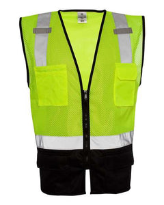 Kishigo 1509 Unisex Black Bottom Mesh Class 2 Vest -