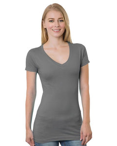 Bayside 3407 Women's USA-Made V-Neck T-Shirt -