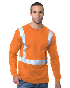Bayside 3762 Men's USA-Made 50/50 Hi-Visibility Long Sleeve T-Shirt -