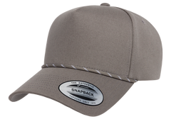 YP Classics 5079BD Retro Cotton Blend 5-Panel Snapback Cap with Braided Rope -
