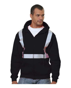 Bayside 3790 Men's USA-Made Hi-Visibility Full-Zip Hooded Sweatshirt -