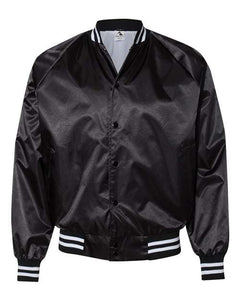Augusta Sportswear 3610 Unisex Satin Baseball Jacket Striped Trim -