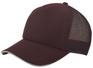 Nissun Cap 5 Panel Mesh Back Trucker Hat with Sandwich Bill - 5PMS -