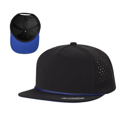 Unbranded 5 Panel Perforated Flat Bill Rope Cap -