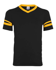 Augusta Sportswear 360 V-Neck Jersey with Striped Sleeves -