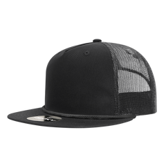 Decky 6041 5-Panel High Profile Relaxed Cotton Blend Trucker Hat with Rope -