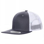 Unbranded 6 Panel Flat Bill Trucker Hat Snapback