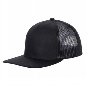 Unbranded 6 Panel Flat Bill Trucker Hat Snapback -