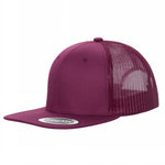 Unbranded 6 Panel Flat Bill Trucker Hat Snapback