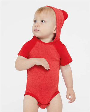Rabbit Skins 4417 Infant Fine Jersey Raglan Bodysuit with Hood & Ears -