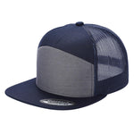 Unbranded 7-Panel Trucker Flat Bill Hat, Blank 7 Panel Mesh Back Cap