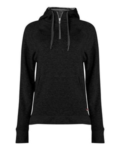 Badger 1051 Women's FitFlex French Terry Quarter-Zip Hooded Pullover -