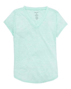Boxercraft YT34 Girls' Snow Heather V-Neck T-Shirt -