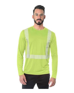 Bayside 3740 Unisex USA-Made Hi-Visibility Long Sleeve Performance T-Shirt - Segmented Tape -
