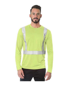 Bayside 3742 Men's USA-Made Hi-Visibility Long Sleeve Performance T-Shirt -