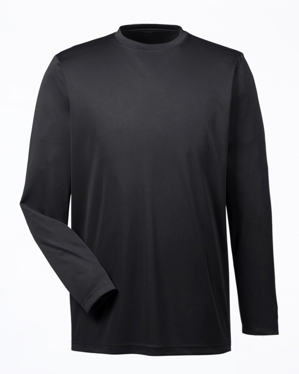 Men's Cool & Dry Performance Long Sleeve Shirt - Moisture Wicking, UV Protection (Black, 5XL)