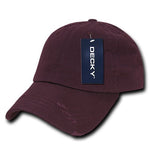 Decky 959 - 6 Panel Low Profile Relaxed Vintage Dad Hat, Distressed Dad Cap - CASE Pricing
