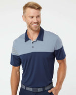 Adidas A213 Heathered 3-Stripes Colorblocked Polo