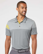 Adidas A213 Heathered 3-Stripes Colorblocked Polo
