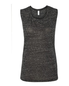 Bella + Canvas 8803 Women's Flowy Scoop Muscle Tank - Black Marble -