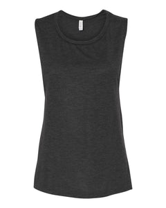 Bella + Canvas 8803 Women's Flowy Scoop Muscle Tank - Dark Grey -