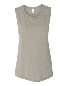 Bella + Canvas 8803 Women's Flowy Scoop Muscle Tank - Heather Stone -