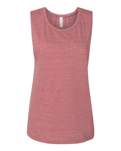 Bella + Canvas 8803 Women's Flowy Scoop Muscle Tank - Mauve Slub -