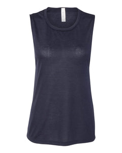Bella + Canvas 8803 Women's Flowy Scoop Muscle Tank - Midnight -
